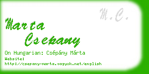 marta csepany business card